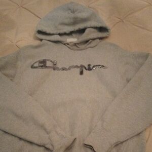 Champion Heather Gray Pullover Hoodie Sweatshirt